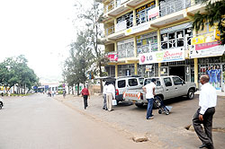 Most of the streets in Kigali's CBD were deserted yesterday with only a few shops open. The New Times/ John Mbanda.