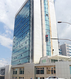 Insurance Plaza in Kigali. The City skyline is buzzing with new investments in real estate. Aid used well can help facilitate investments.  The New Times / File.