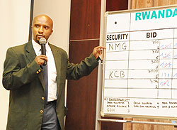 Celestin Rwabukumba, the Operations Manager of Capital Market Authority (CMA).