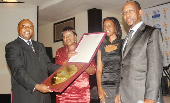(L-R)Serena Hotel Country Manager Charles Muia(L) EAC Minister Monique Mukaruliza, RDBu2019s Rica Rwigamba and John Gara during the ceremony to announce the star-status of major Hotels in the country. The New Times/John Mbanda
