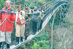 The canopy walk  is one of the latest tourism products introduced in the fast growing tourism sector. The New Times / File.