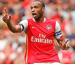Thierry Henry's return  will be an inspiration to Arsenal's younger players. Net Photo.