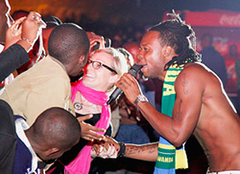 Adoring crowd greets the Nigerian singer Mr. Flavour. All photos by Timothy Kisambira.