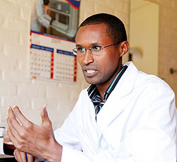 Dr Emmanuel Rusingiza in an interview  yesterday. 