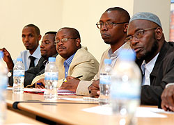 Some members of the Diaspora during a meeting with  CNLG officials yesterday. 