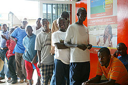 Clients lining up to access Rwandatel's services
