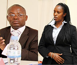 L-R: Apollinaire Mupinganyi,IPAR Boss Antonia Mutoro.