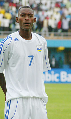 Migi injured his ankle during last monthu2019s Primus league clash between APR and Amagaju. 