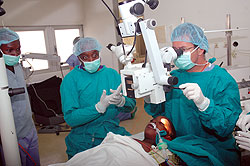 A young boy goes through  cornea transplant surgery at King Faisal hospital in a past operation. The New Times / File.