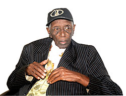 Legendary Rwandan singer, Mzee Sentore Athanase Rwagiriza during an interview this week. The New Times/John Mbanda.