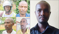 L-R:Joseph Kalisa,J.M Vianney Hakizimana,Germain Twagirimana,Protegene Niyonsenga,Stephen Gasore