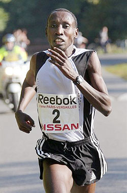 Rwanda's 10000m record champion Disi Dieudonnu00e9. The now retired athlete was one of those sacked after reportedly swindling funds meant for last yearu2019s Kigali international peace marathon. Net photo.