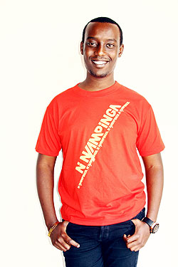 Allan Karakire clad in Ni Nyampinga T-shirt. Courtesy photo.