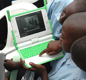 Primary School Pupils using a Laptop. Kigali considers Japan a potential partner to enhance the OLPC programme. The New Times / File 