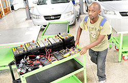 An Electronics  student  at IPRC Kigali.  Companies have been cautioned against charging students for internship. The New Times / File.