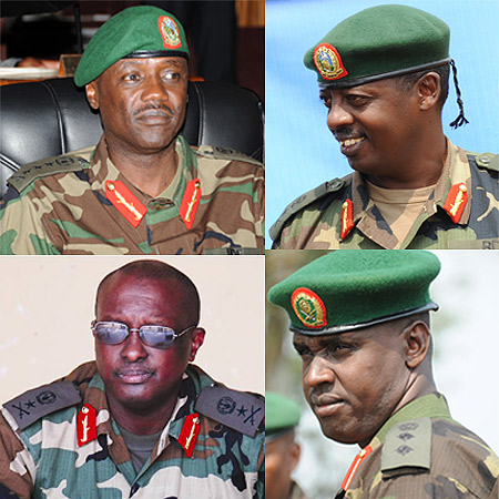 CW: Gen. Fred Ibingira, Wilson Gumisiriza, Richard Rutatina and Col. Dan Munyuza. The New Times / File