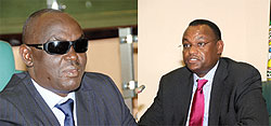 L-R: EALA legislator Dr James Ndahiro, EALA Speaker Abdurahim Abdi
