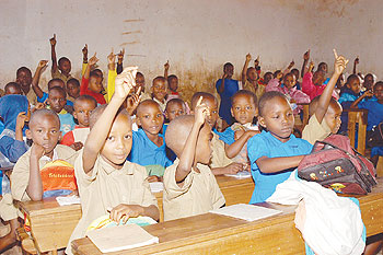 Pupils of Ecole Primaire Kacyiru in class. Rwanda Education Commons has helped improve learning. The NewTimes / File.