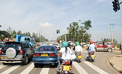 Road traffic intersection in down town Kigali. The New Times / File.