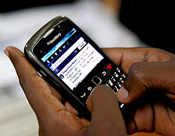 Most people tweet on their mobile handsets. The New Times/File.