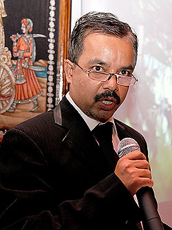 Jai Singh Banafal, the Business Head SRI SAI Group Rwanda give a speech during the launch yesterday. The New /Timothy Kisambira