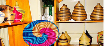 A display of Rwandan - made products in one of Agaseke Crafts shops in downtown Kigali. The New Times / Andrew Israel Kazibwe