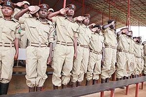 Prison warder at a past function. 100 warders are expected to undergo a two month training programme to sharpen their skills. The New Times / File