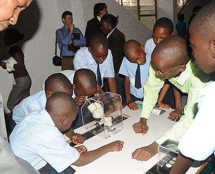 Children at a science exhibition organised by the French embassy in Kigali last year. Rwandans support continued affiliation to the Francophonie grouping.