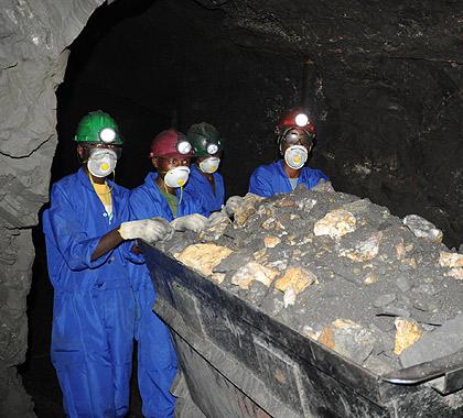 Miners from one of the mining fields in Rwanda. The meeting in Tanzania will study how Africans can benefit more from mineral resources. The New Times / File.