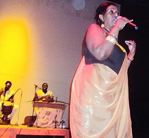 Cecile Kayirebwa on stage. Photos by Jean Pierre Bucyensenge.