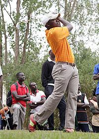 Hakizimana settled for second place after finishing three strokes off the pace.  New Times / T. kisambira.
