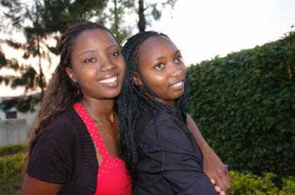 Alice Umuhoza (right) with her sister Julienne Bikorimana (left). (Photo J. Njata)