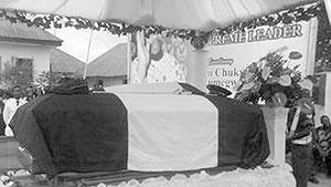 Col Ojukwuu2019s coffin has been taken around Nigeria in recent days . Net photo.