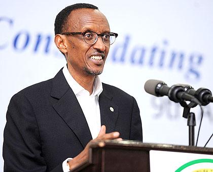 President Kagame addressing the 9th Annual Leadership Retreat in Gako. The New Times/Village Urugwiro.