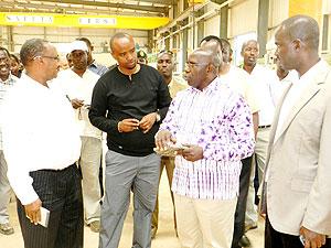 Prime Minister Prierre D Habumuremyi tours the granite industry early this year. The New Times File