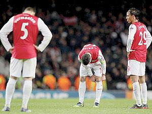 Arsenal were brilliant against Milan, but fell one goal short of a comeback. Net photo.