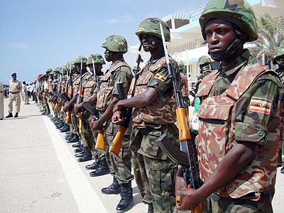 A guard  of honour mounted by AMISOM troops. Net photo.