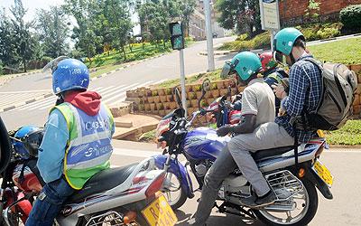 Taxi Moto operators are up in arms with passengers over headgear cost. The New Times / File.