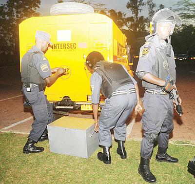 Intersec personnel at the launch of the Cash in Transit service. The New Times / J Mbanda