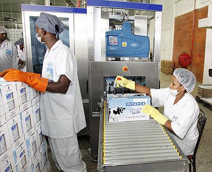 The milk section of Inyange Industries. The company will soon introduce milk dispensers. The New Times / File.