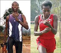 Jean Pierre Mvuyekure (L) became the second Rwandan to qualify for the Summer Olympics, while Nyirabarame's attempt ended in failure. The New Times/File.