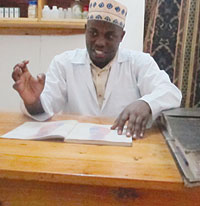 Mohhammed Kintu, a naturo-therapist in his office. The Sunday Times / J. Mudingu.