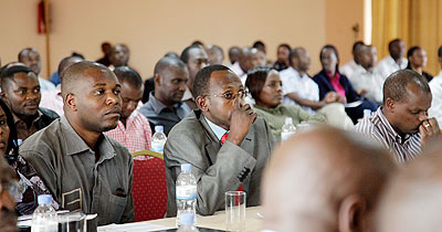 Some of the doctors who attended the retreat. The New Times / Timothy Kisambaira.