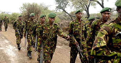 Kenyan military forces moved into southern Somalia last year. Net photo.