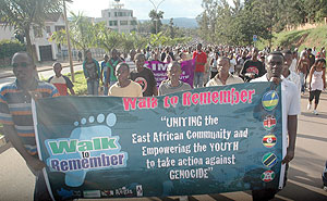 The youth during a past Walk-to-remember event. The New Times / File.