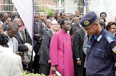 Diplomats and officials leave after the closure of the Genocide commemoration week. 