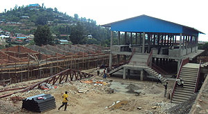 A new market under construction in Karongi town. The New Times / File.