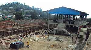 A new market under construction in Karongi town. The New Times / File.