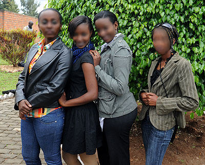 The girls who were rescued from the  suspected human traffickers. The New Times / File.