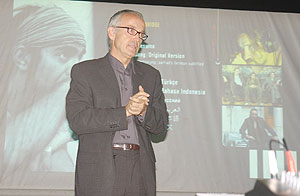 Dr. Peter Stepan, Director Goethe-Institut speaks at the event. 
